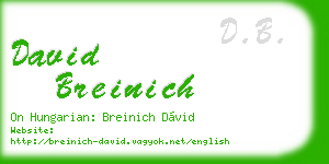 david breinich business card